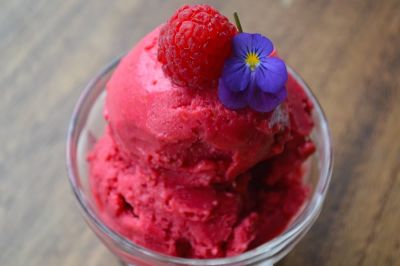Helado de frambuesa
