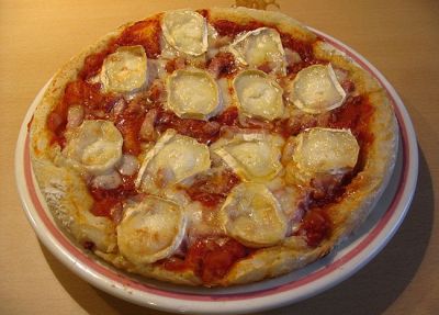 Minipizzas de queso de cabra