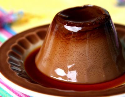 Flan de chocolate light