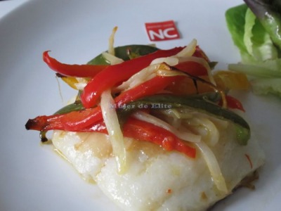Bacalao con pimientos light