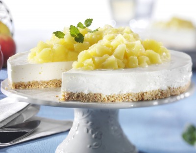 Tarta de queso con manzanas