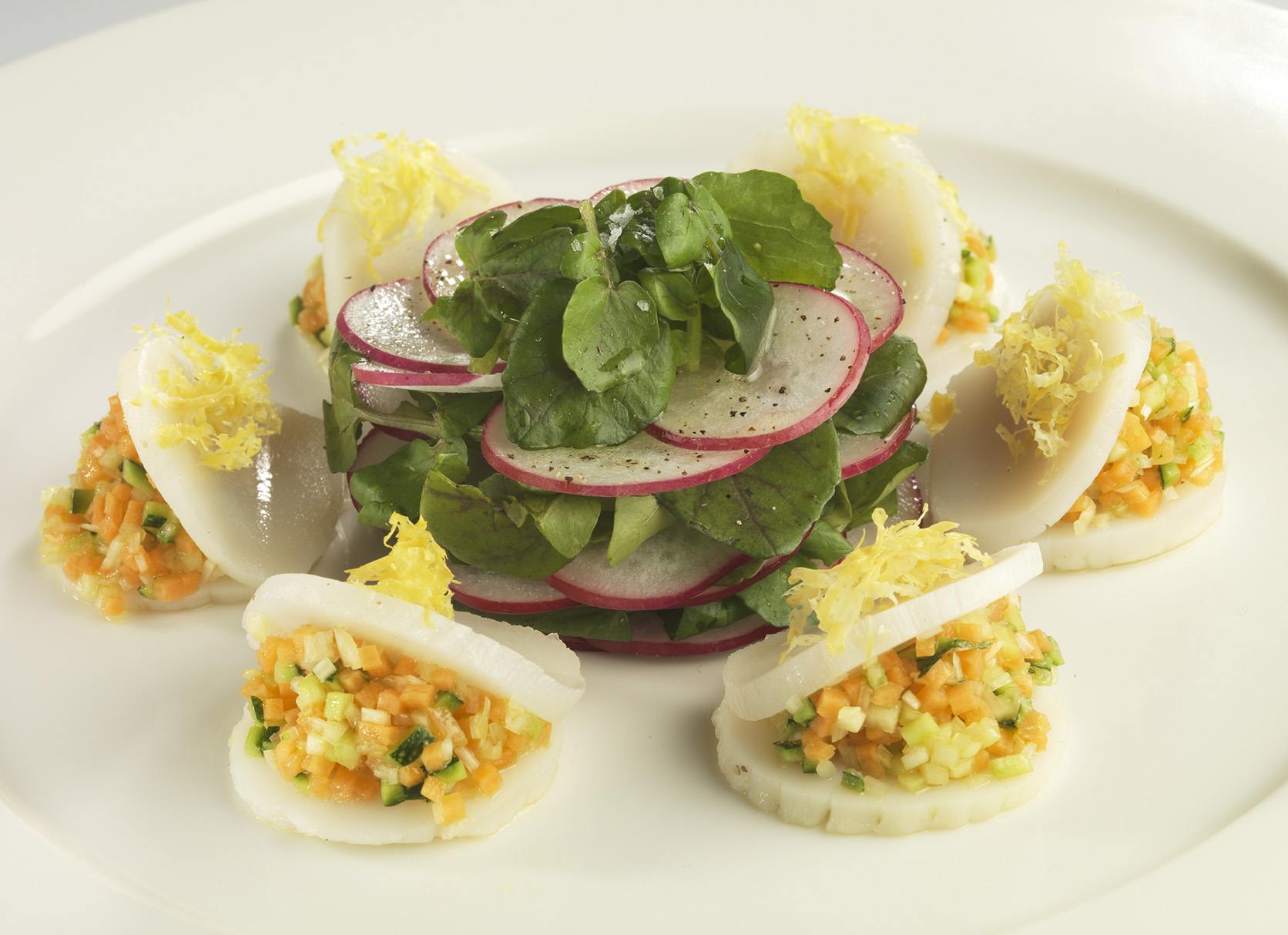 Ensalada de vieiras
