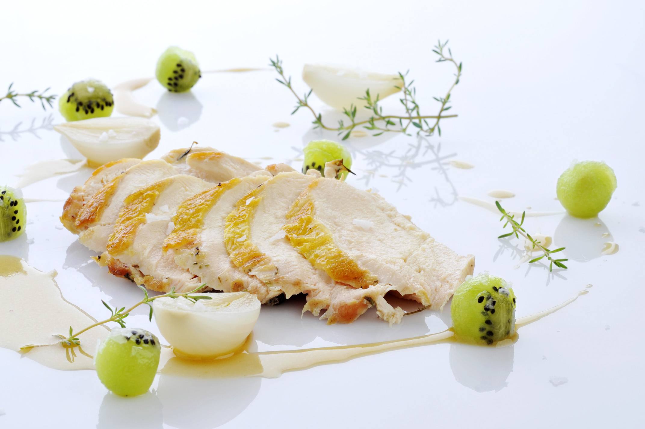 Pechugas de pollo asadas con kiwis