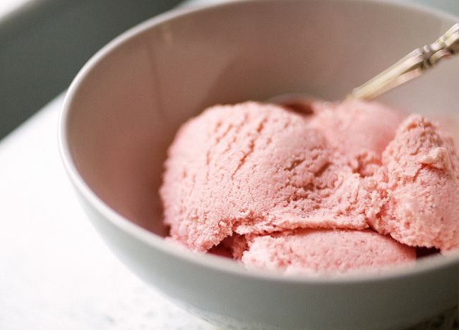 Helado de fresas