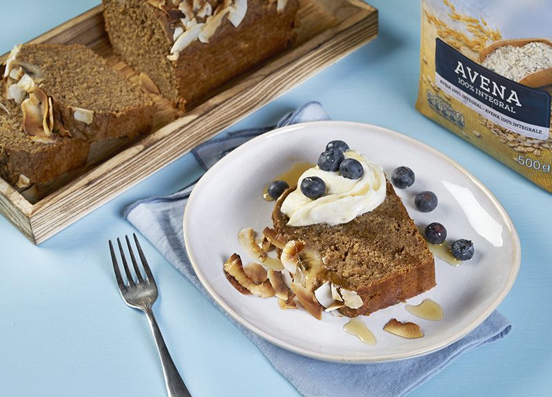 Bizcocho de avena y plátano