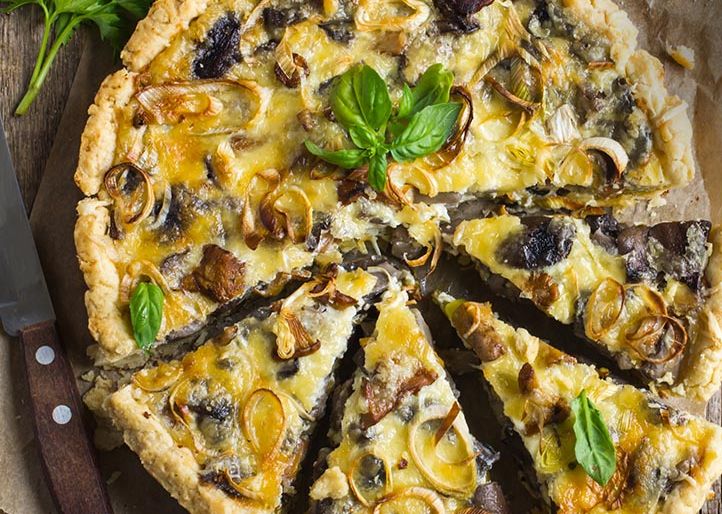 Quiche de queso y champiñones