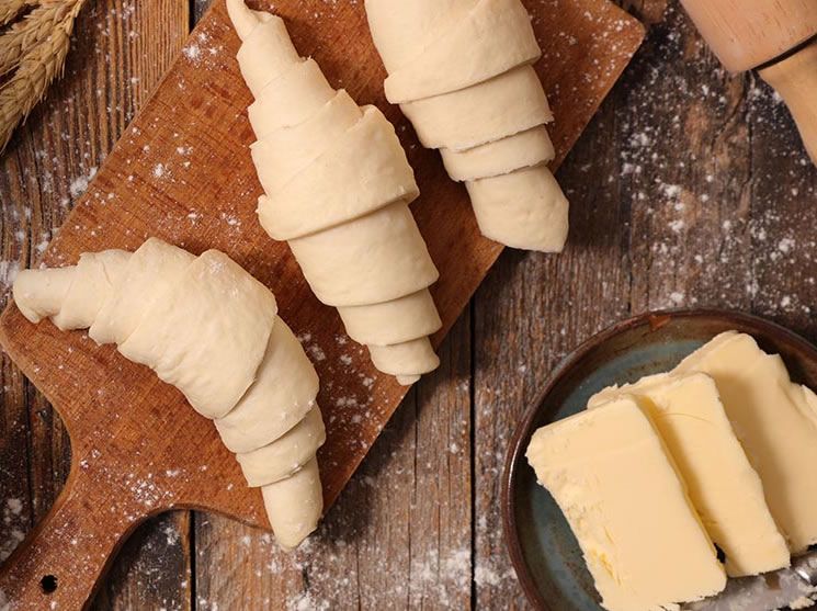 Cruasanes de mantequilla