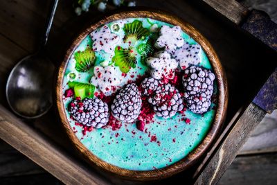 Bircher de mora y espirulina