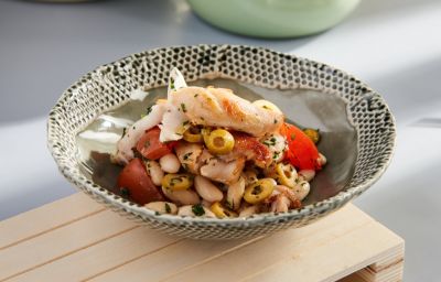 Ensalada de conejo con alubias