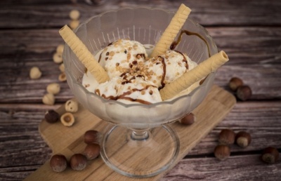 Helado de avellanas casero