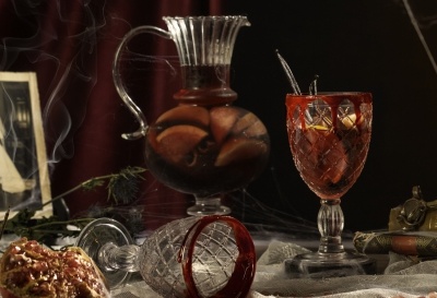 Sangría roja cóctel para halloween