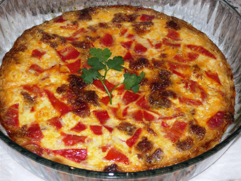 Flan de ibéricos con piquillos
