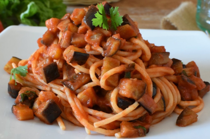 Spaghetti a la melanzane