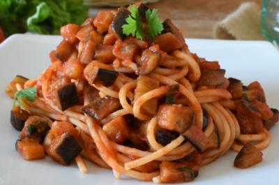 Spaghetti a la melanzane