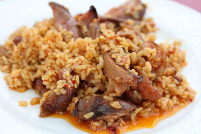 Arroz integral con setas variadas