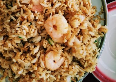 Arroz con gambas