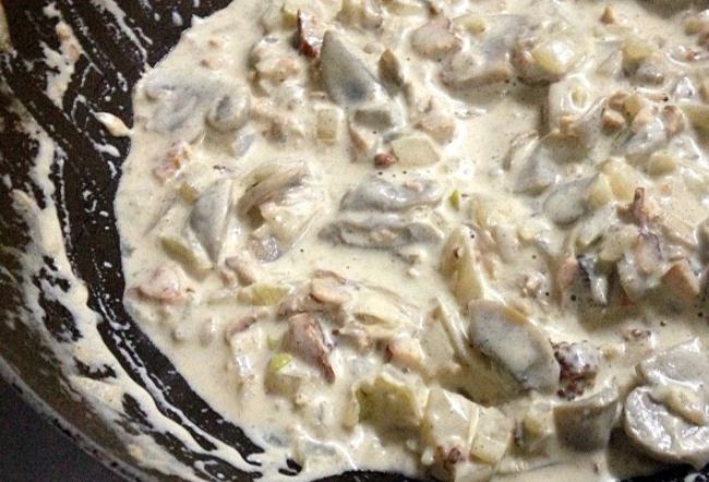 Champiñones a la crema para breadman