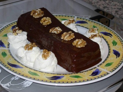Pastel de chocolate y nueces microondas