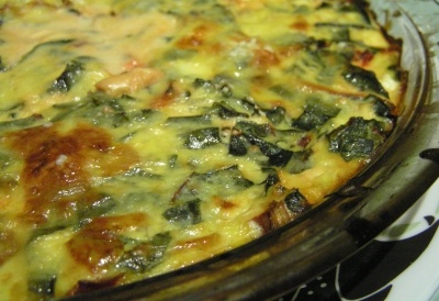 Espinacas con queso cheddar