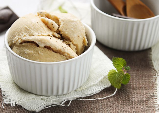 Helado de yogur con sabor a café