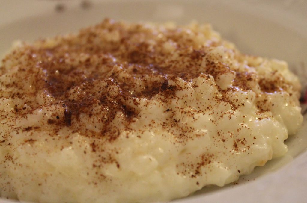 Arroz con leche y café