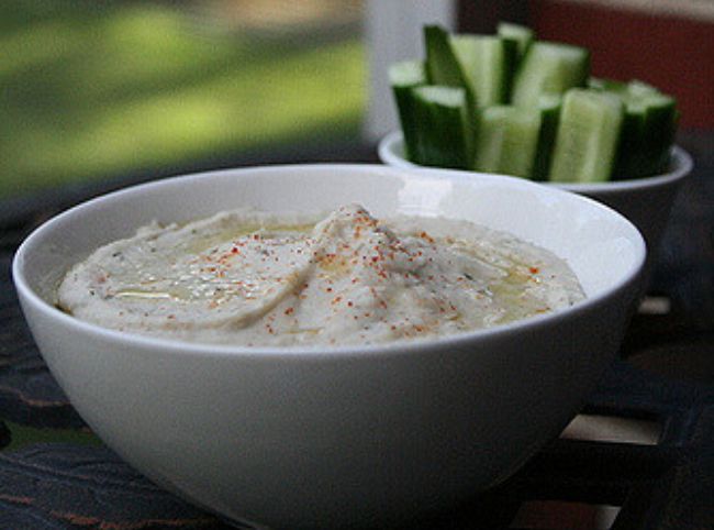 Crudités con salsa de queso