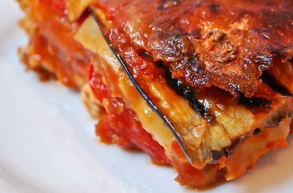 Pastel de berenjenas y pimientos