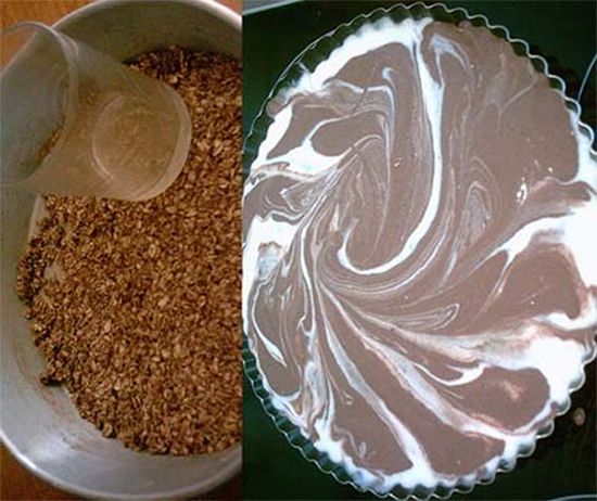 Pastel de queso y chocolate