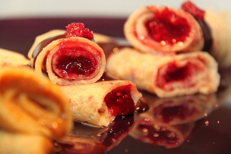 Creps con mermelada de fresa