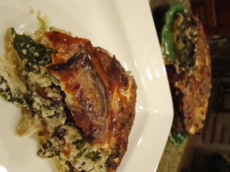 Quiche de espinacas y champis