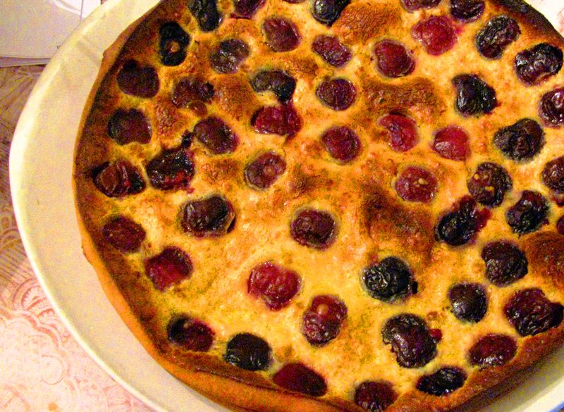 Tarta de cerezas y almendras