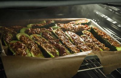 Calabacines rellenos de arroz