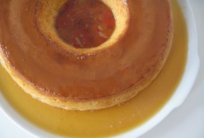 Flan de manzana con leche condensada