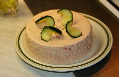 Mousse de alcachofas con gambas microondas