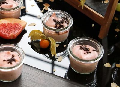 Crema de cerezas con chocolate