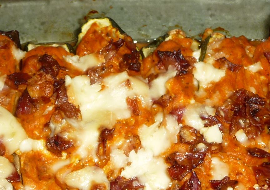 Calabacines rellenos gratinados