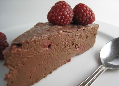 Mousse helada de chocolate con fresitas