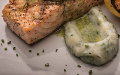 Lomos de salmón con queso azul
