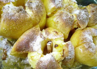 Manzanas asadas en congelador
