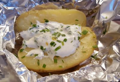 Patatas con crema de queso