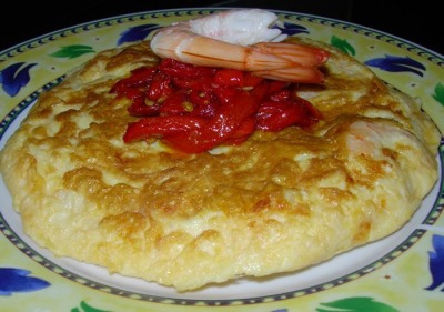 Tortilla de langostinos